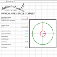 feuille de calcul pour faire jupe cercle