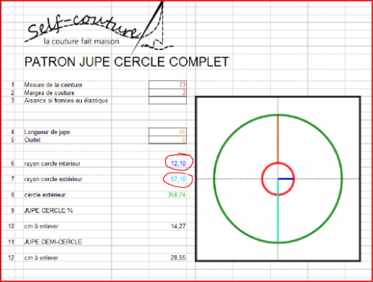 couture jupe cercle