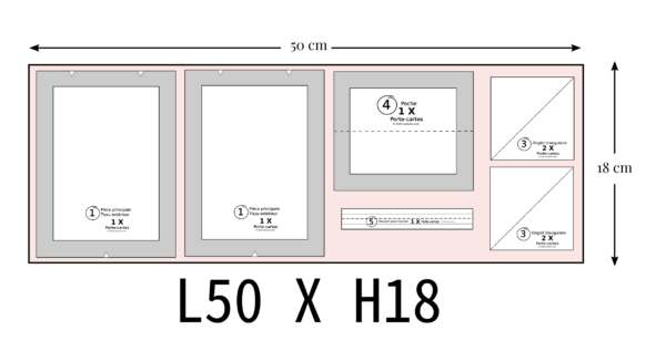 plan de coupe patron porte-cartes unicolor